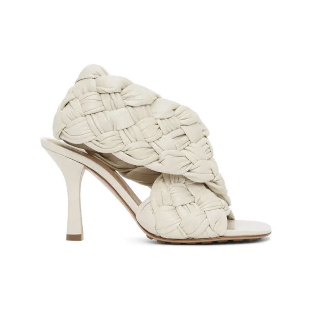 Bottega Veneta Ladies Ivory - WAX Board Sandals Size 35